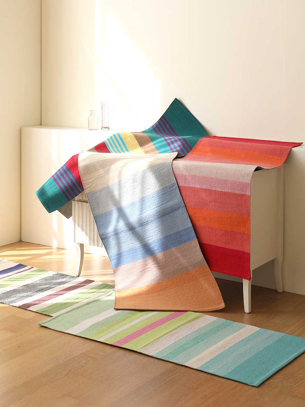 오리고(ORIGO) 핸드메이드 면 발매트 겸 다용도 러그 5color 2 size