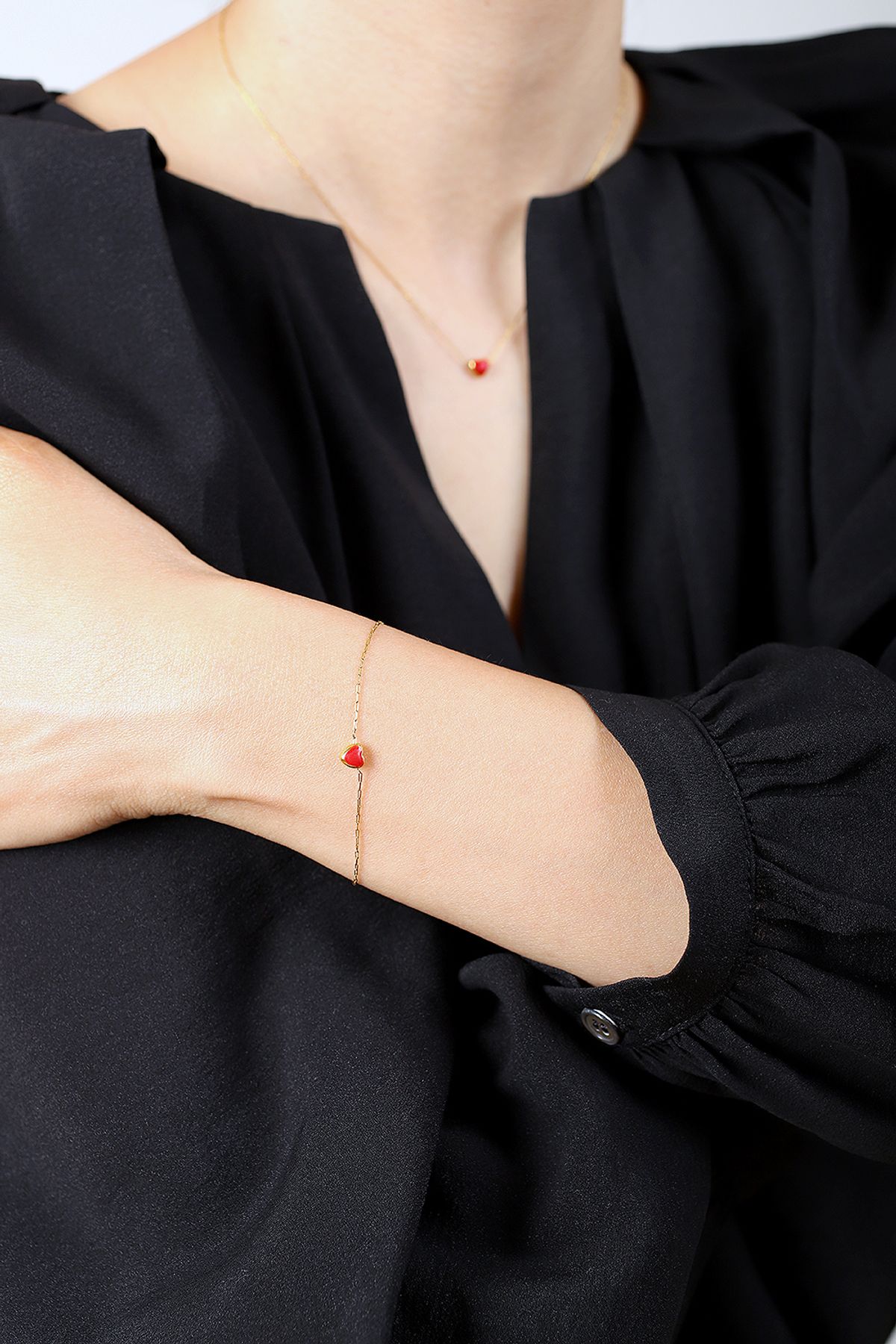 모드곤(MODGONE) 초미니 칼라 하트 팔찌 Super MIni Colored LOVE Bracelet