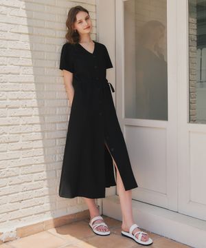 엘레강 린넨 원피스 / 블랙