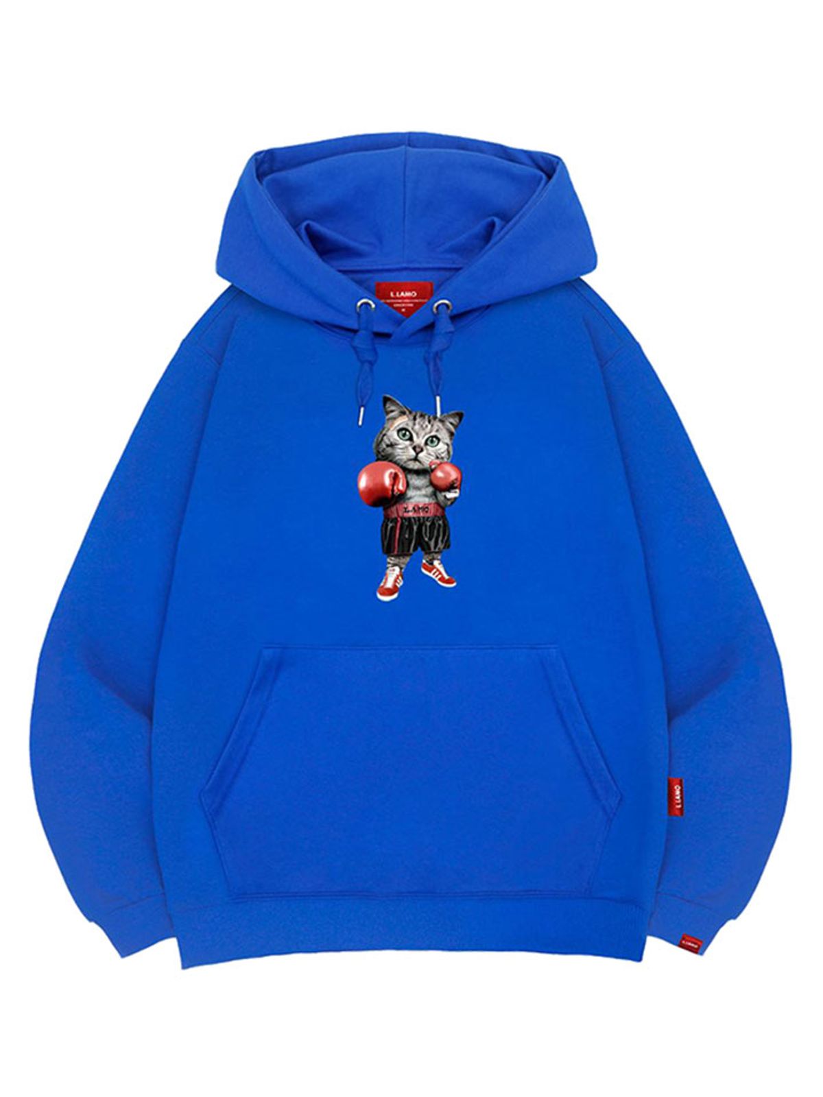 엘라모(LLAMO) 복싱고양이 후드티 남녀공용 빅사이즈 M~4XL