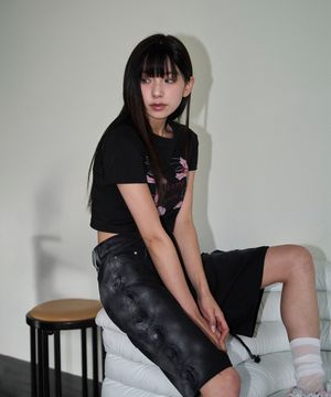 dirty flower half pt - black