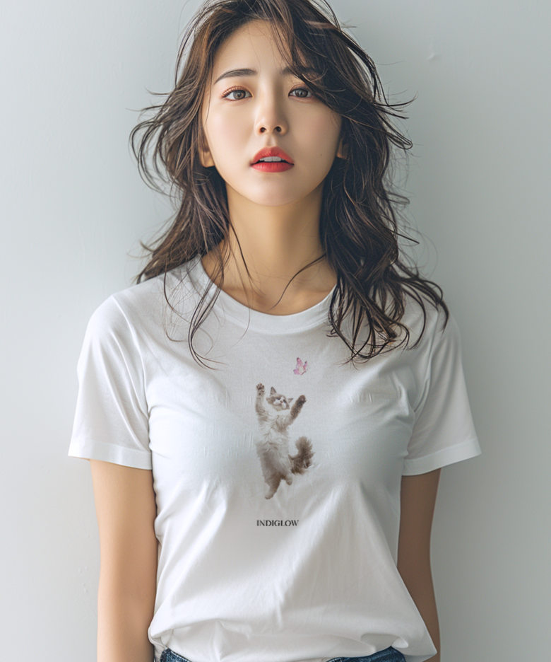 랙돌 고양이 프린팅 20수 반팔 커플 티셔츠
