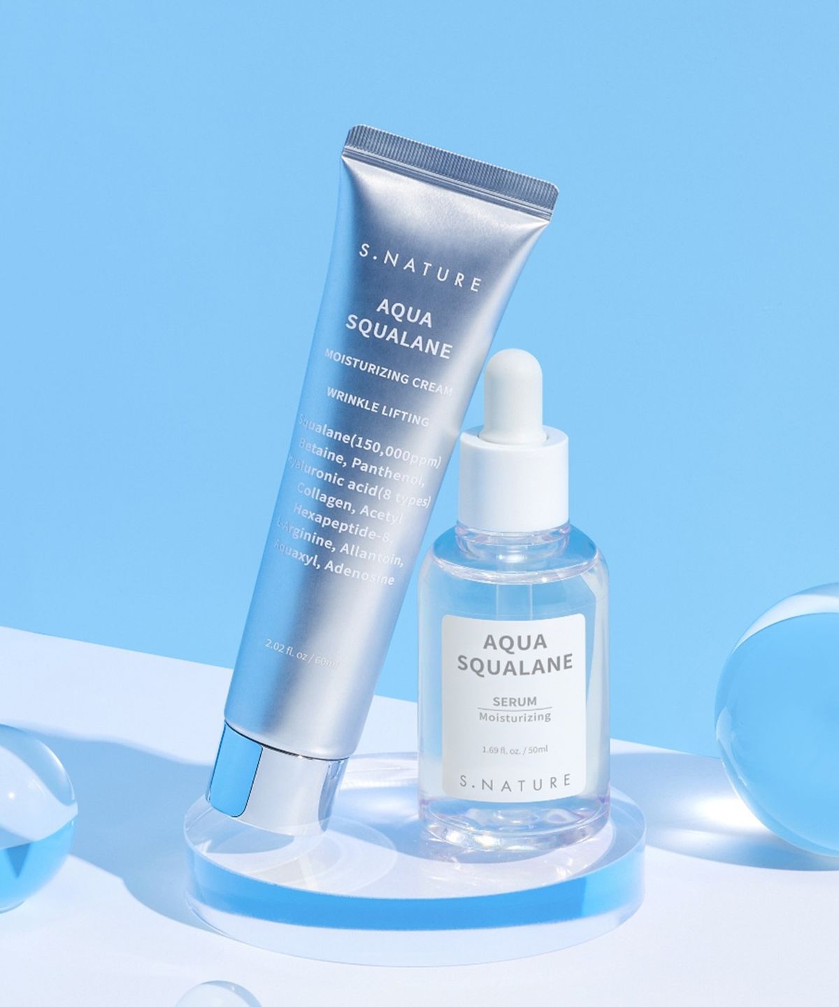 에스네이처(S.NATURE) 아쿠아 스쿠알란 세럼 50ml + 에스네이처 아쿠아 스쿠알란 수분크림 60ml