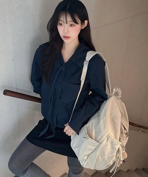 클로버하트 셔링 나일론 백팩 Beige