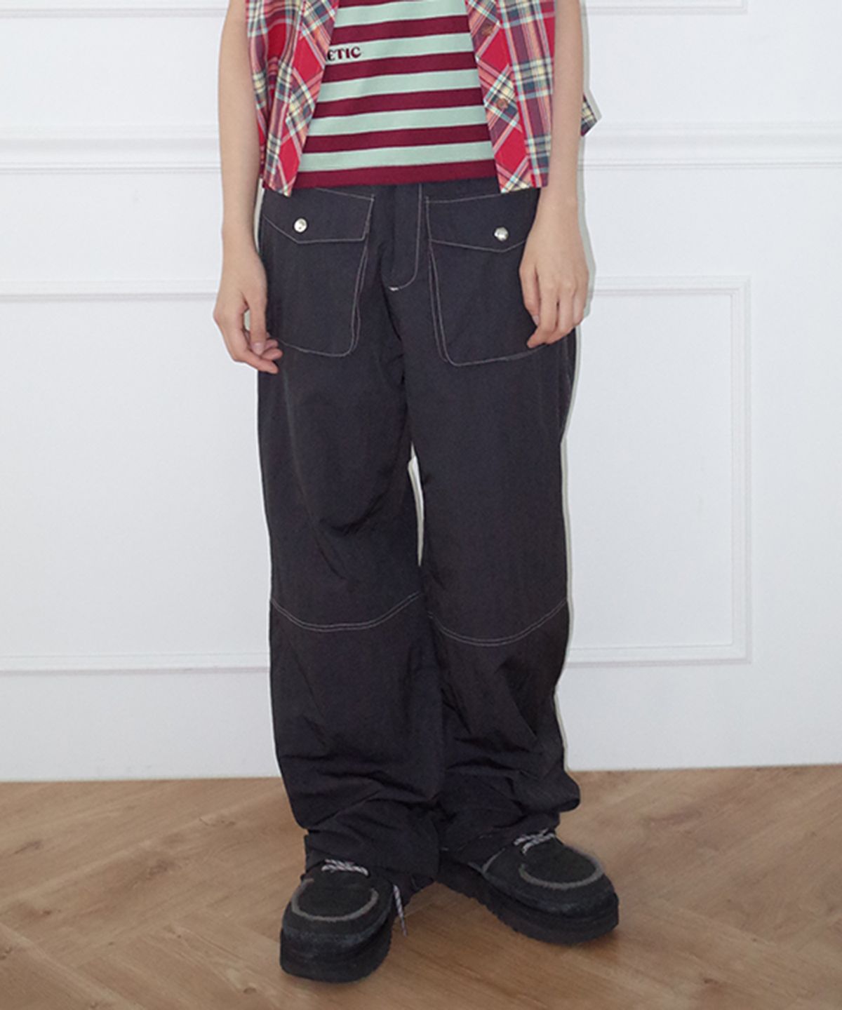 헤레틱(HERETIC) HERETIC CARGO NYLON PANTS / charcoal