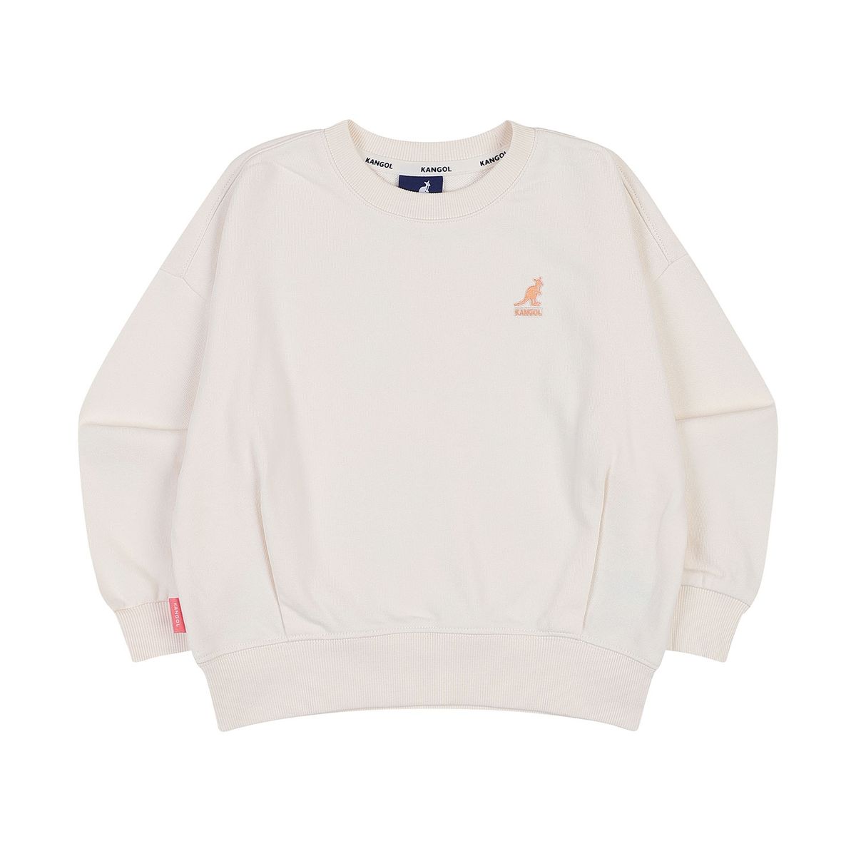 캉골키즈(KANGOL KIDS) 클럽 로고 크롭 스웻셔츠 QC 2001 오프 화이트
