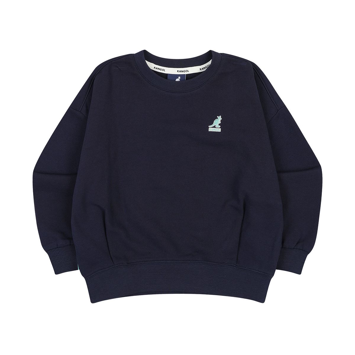 캉골키즈(KANGOL KIDS) 클럽 로고 크롭 스웻셔츠 QC 2001 네이비
