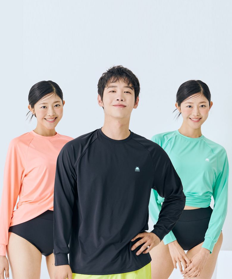 베이직 긴팔 루즈핏 오버핏 상의 래쉬가드 빅사이즈