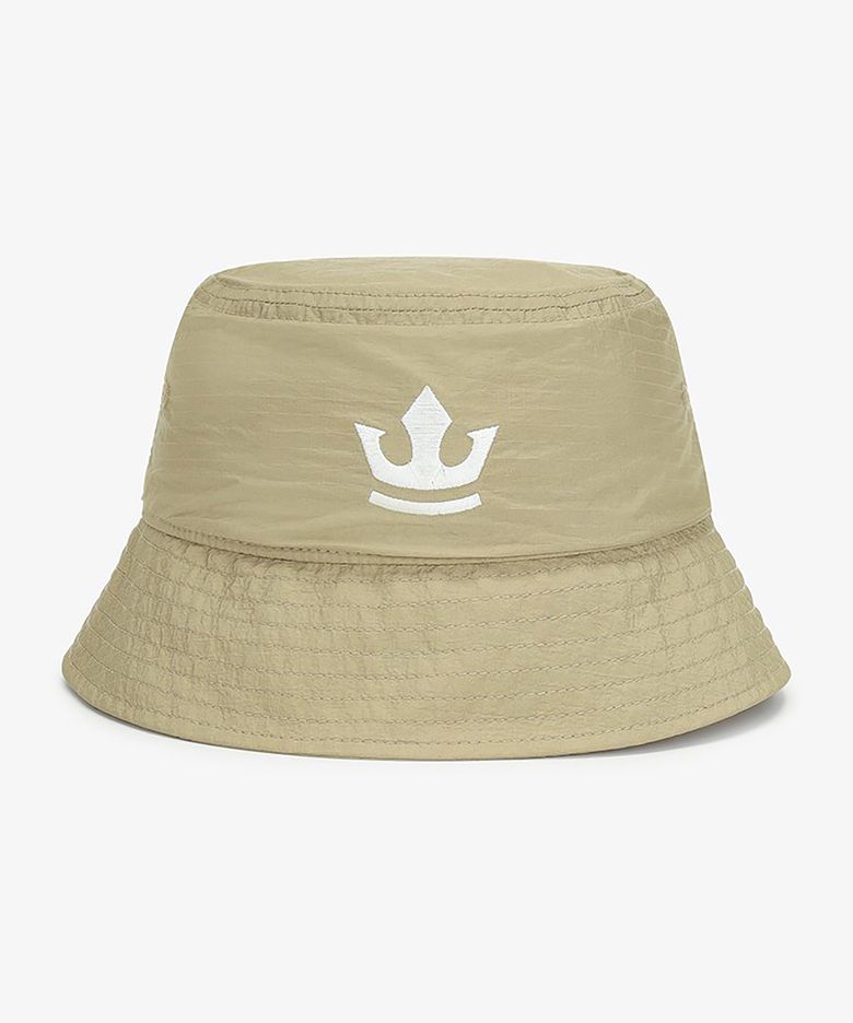 크라운 로고 포인트 여성 버킷햇(BEIGE)