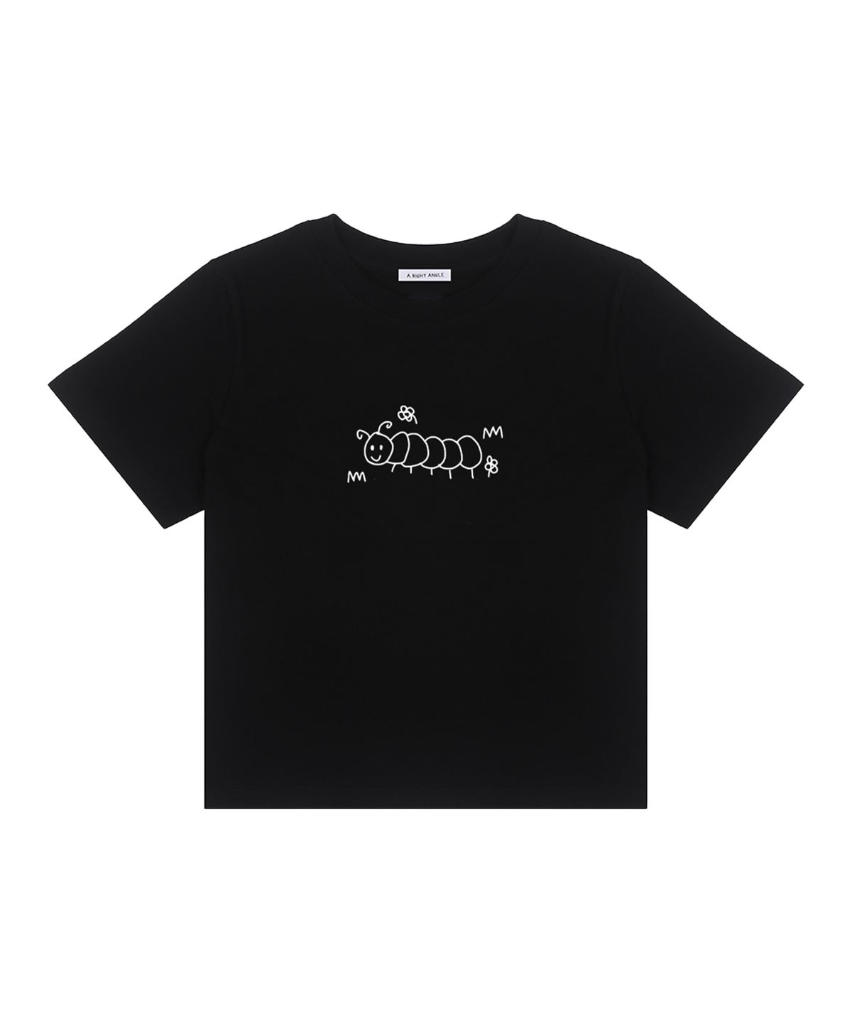 어라이트앵글(ARIGHTANGLE) Larva crop tee (black)