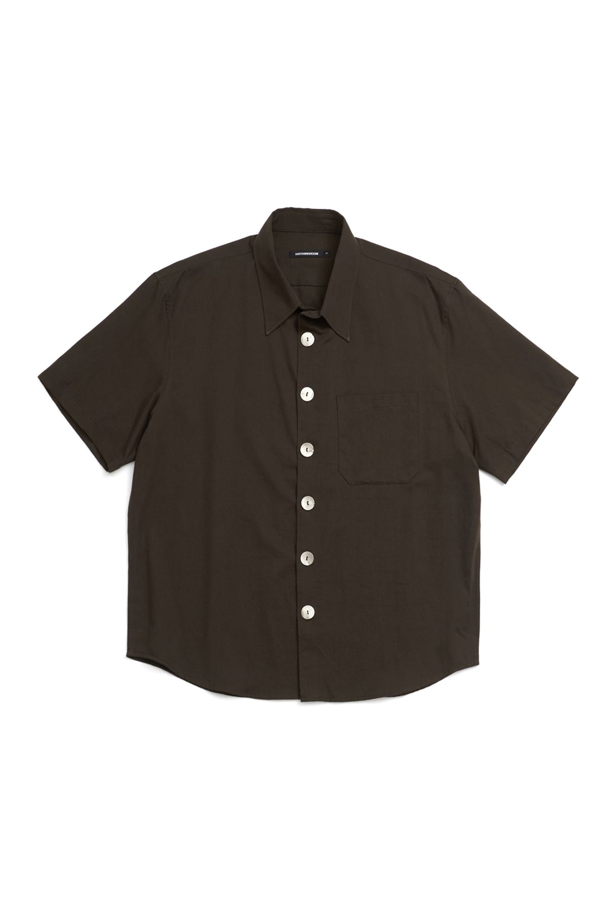 해칭룸(HATCHINGROOM) Arrow Shirt Big Button Mud Khaki