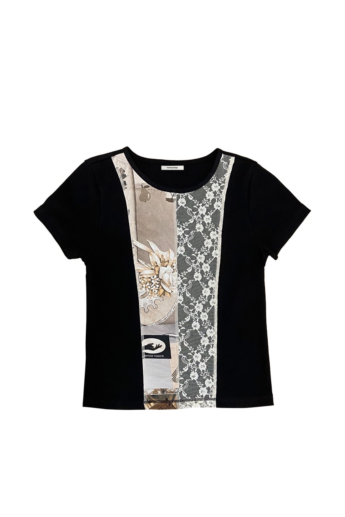투머치택스(TOOMUCHTAX) PANEL T-SHIRT (BLACK)