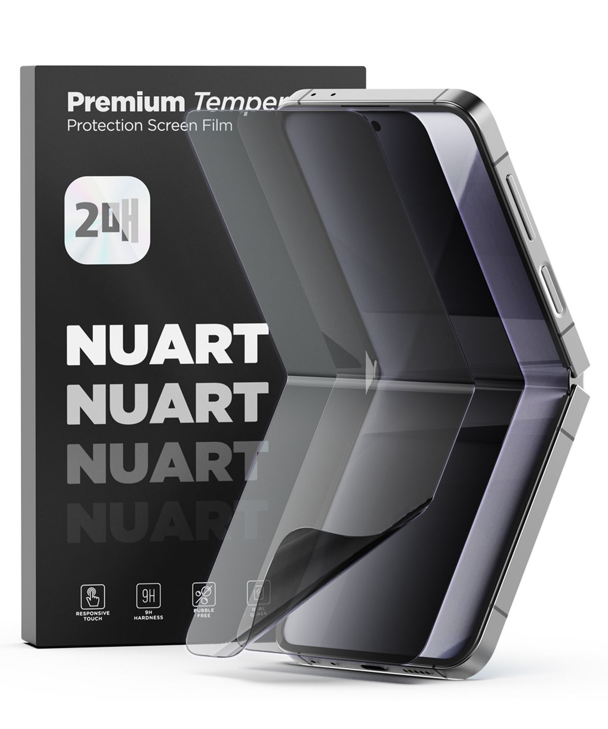 누아트(NUART) [갤럭시Z플립6출시]프라이버시 자가복원 TPU EPU 코팅 액정보호필름(2개입)