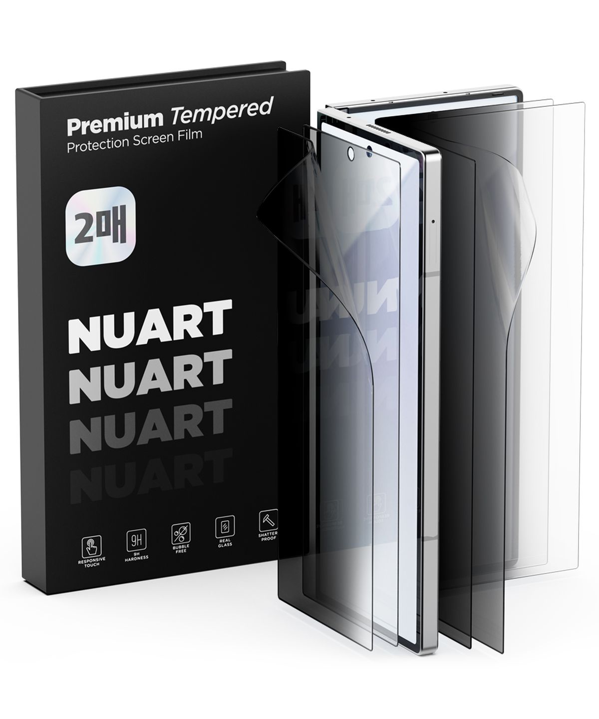 누아트(NUART) [갤럭시Z폴드7출시] 폴드 전기종 프라이버시 자가복원 TPU EPU 코팅 액정보호필름(2개입)