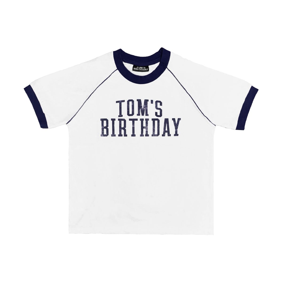 톰스벌스데이(TOM'S BIRTHDAY) 톰스벌스데이 링거 티셔츠 네이비