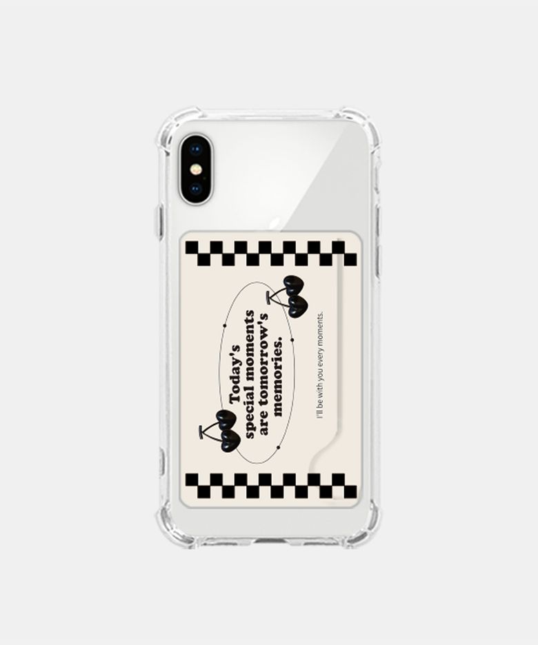 Kitsch Black Card Phone Case_Clear