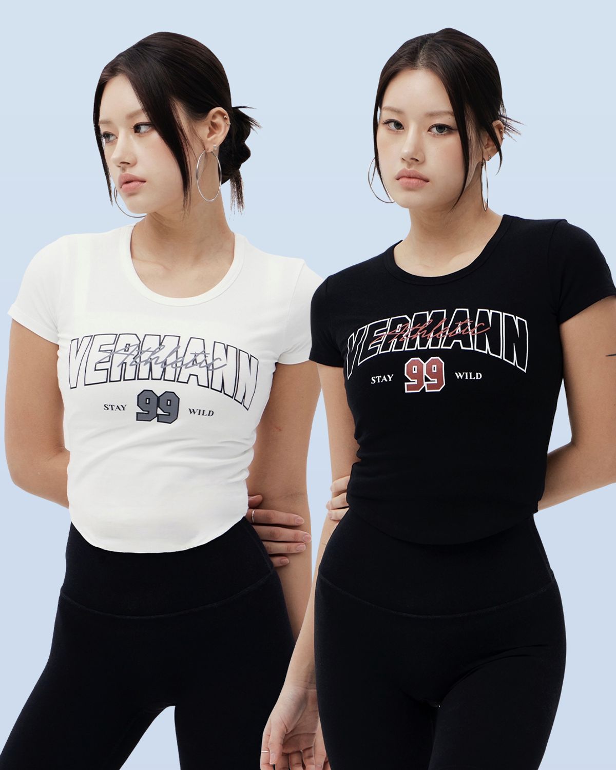 베르만 어패럴(VERMANN APPAREL) 우먼즈 99로고 크롭 티셔츠
