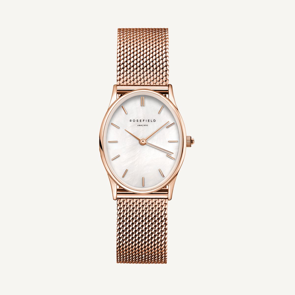 로즈필드(ROSEFIELD) The Oval Pearl Rosegold Mesh