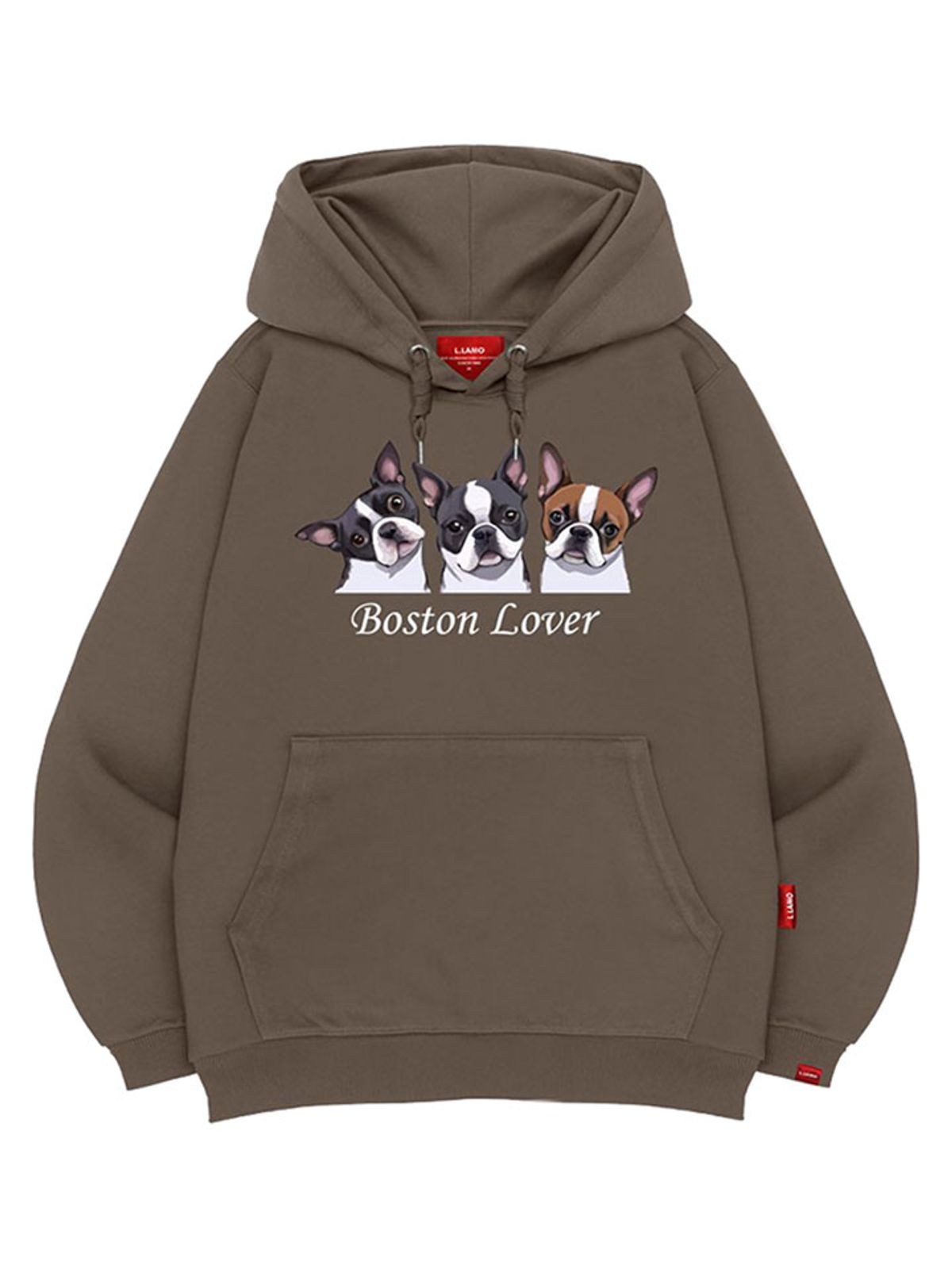 엘라모(LLAMO) 보스턴러버 후드티 남녀공용 빅사이즈 M~4XL