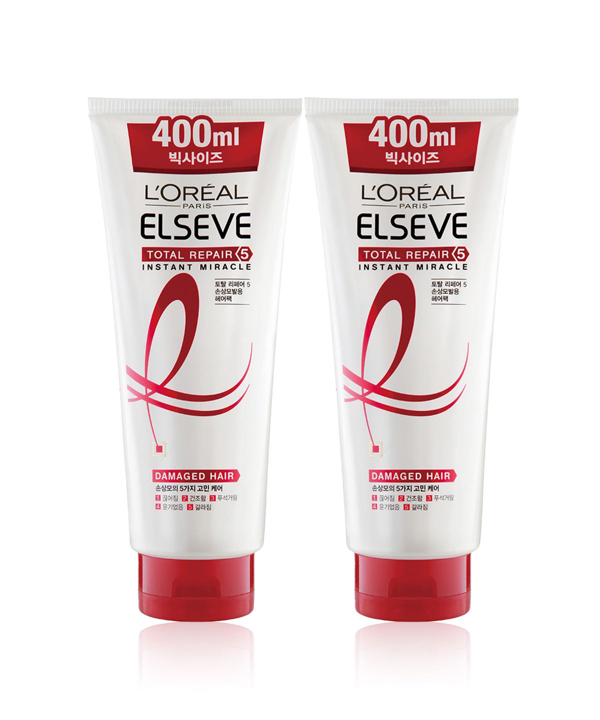 로레알파리(LOREALPARIS) [2 pack] 토탈리페어5 인스턴트 미라클 점보헤어팩 400ml