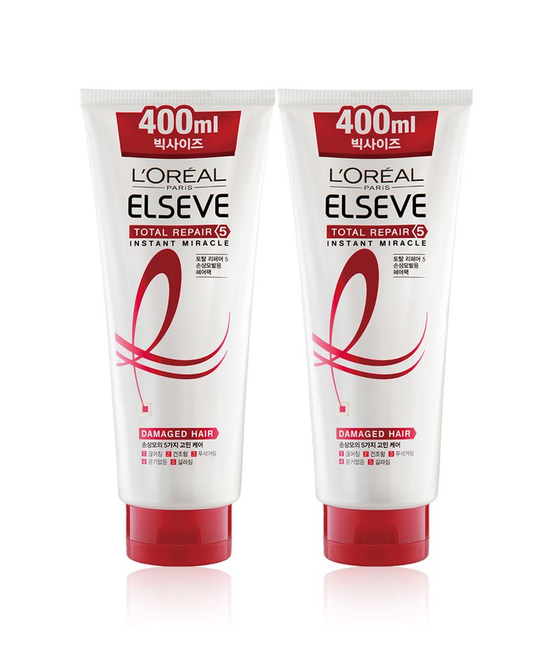 [2 pack] 토탈리페어5 인스턴트 미라클 점보헤어팩 400ml
