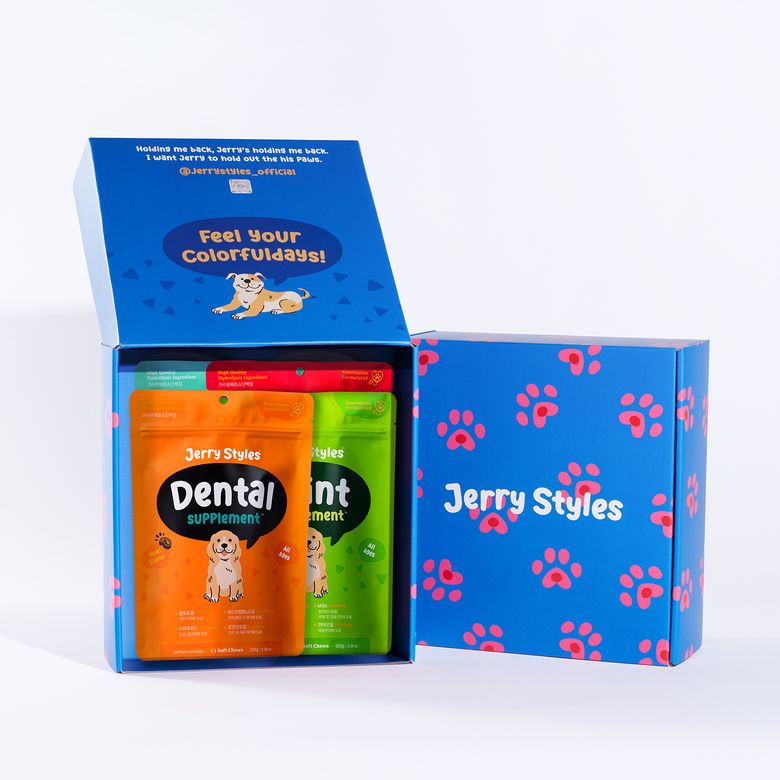 강아지 영양제 파우치형 제리기프트박스 51chews X 4