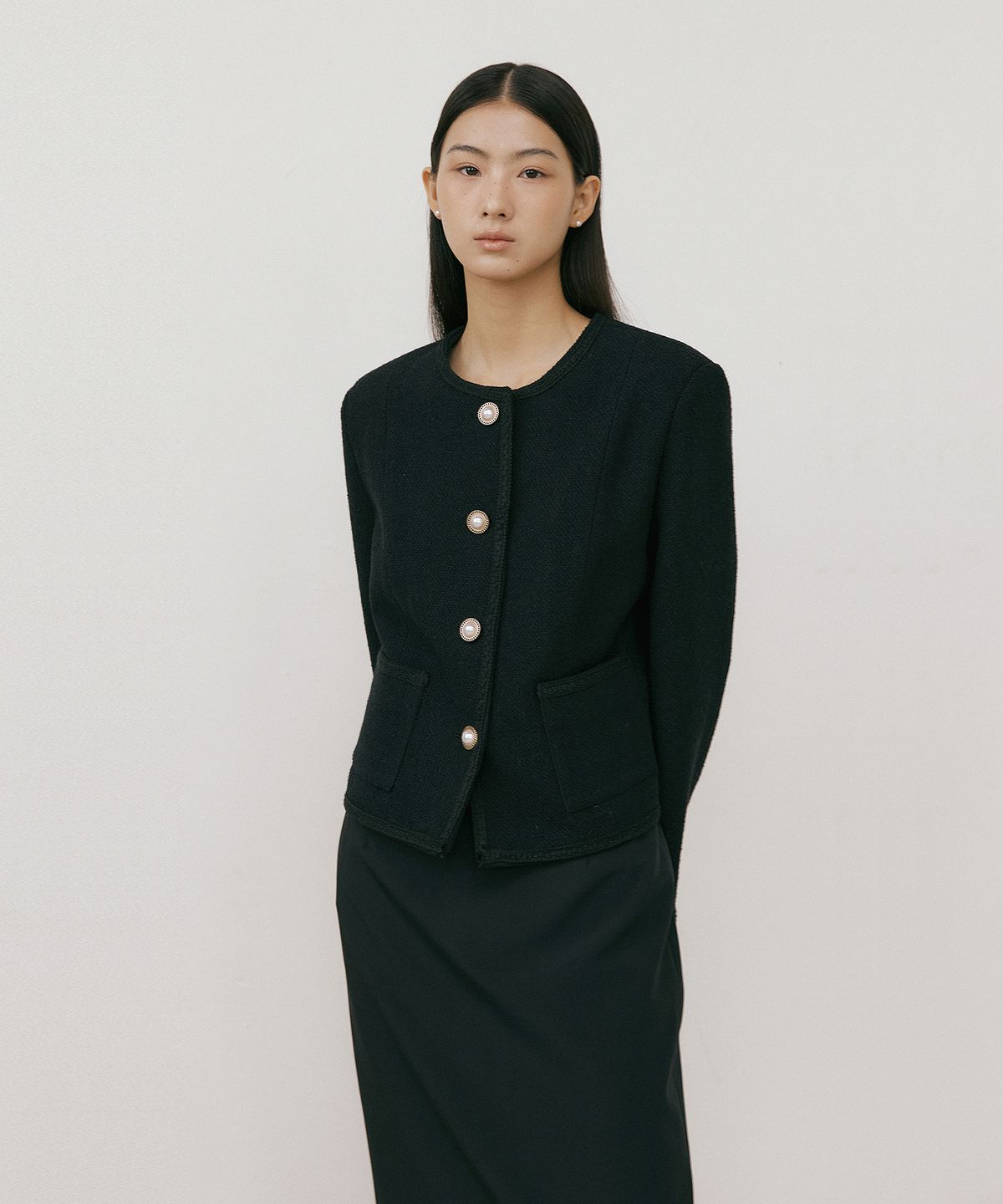 루시르주(LUCIR ZU) New Classic Tweed Jacket (black)