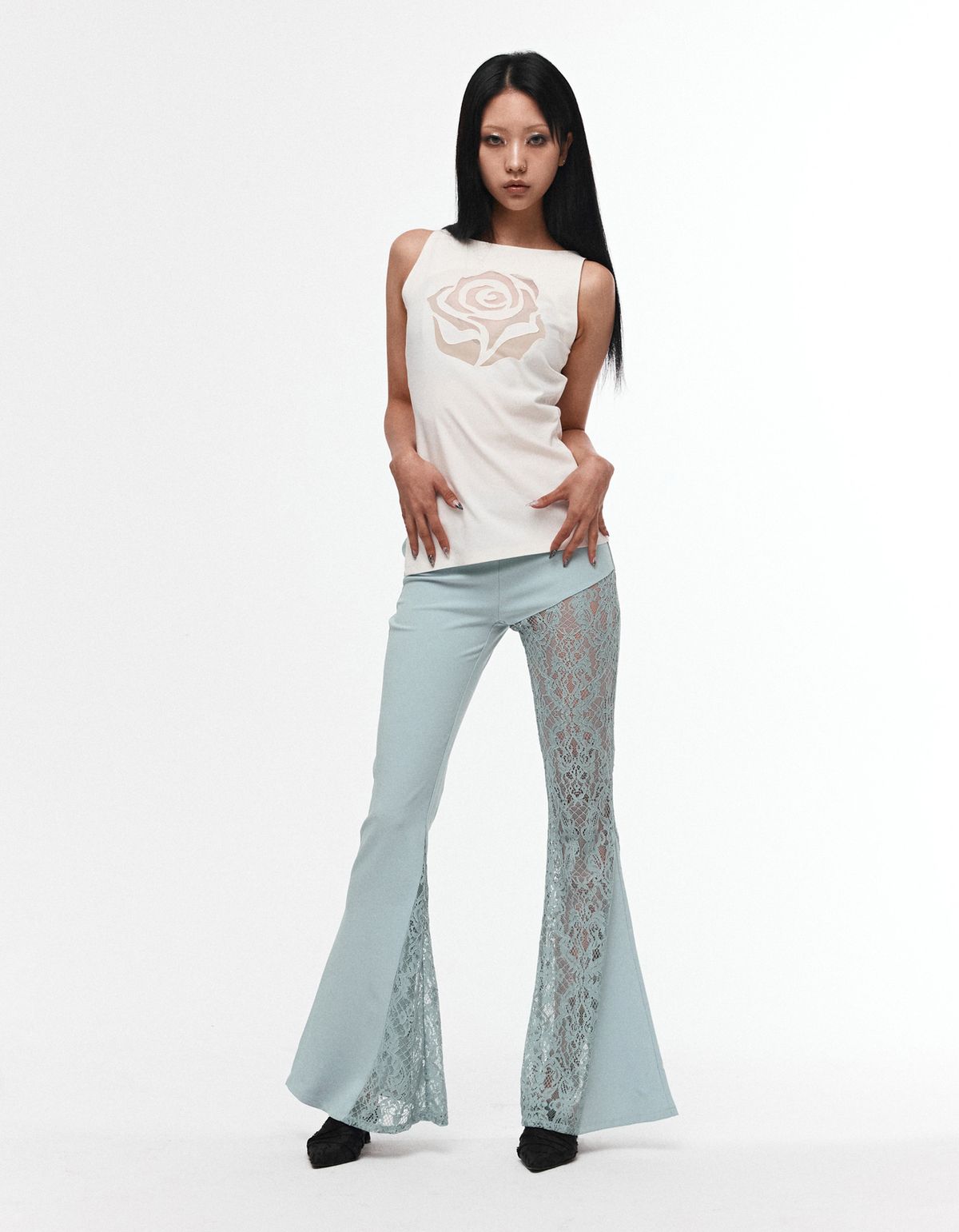 달링유어배드(DARLING, YOU'RE BAD) LACE BOOTS CUT PANTS #MINT