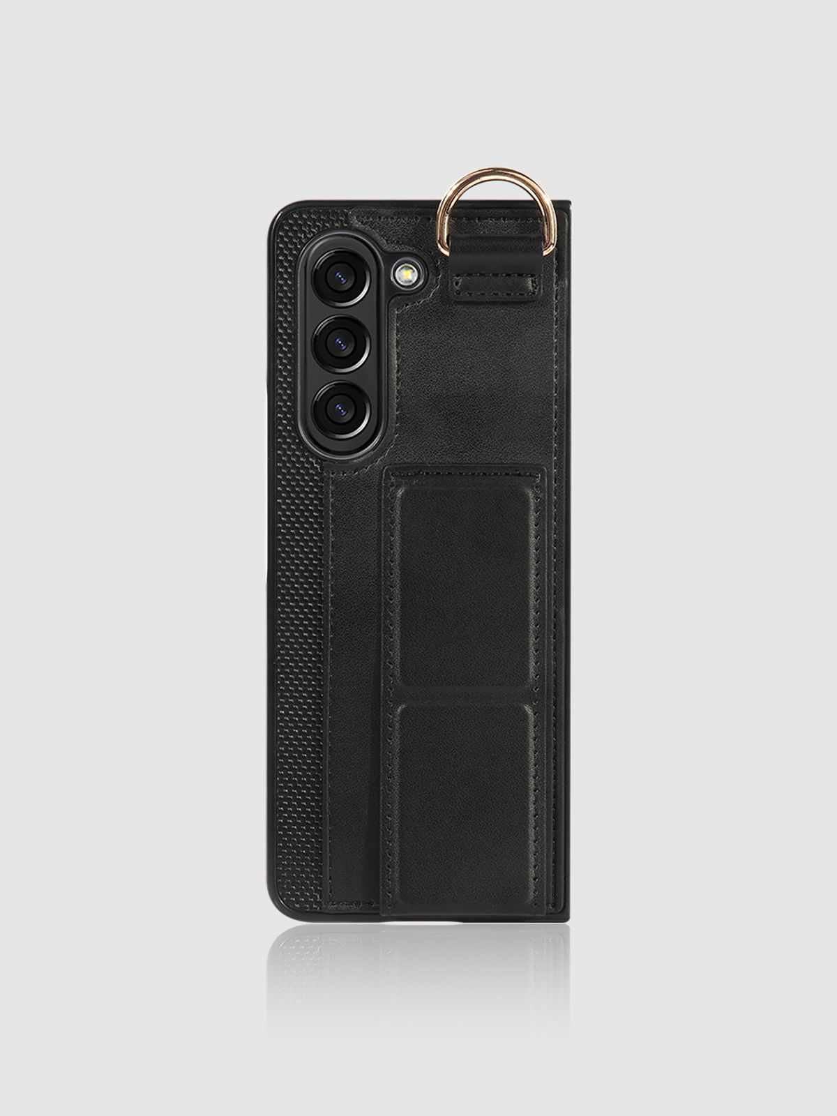 디자인스킨(DESIGNSKIN) 갤럭시Z폴드6 그립 스탠드 카드 케이스-블랙