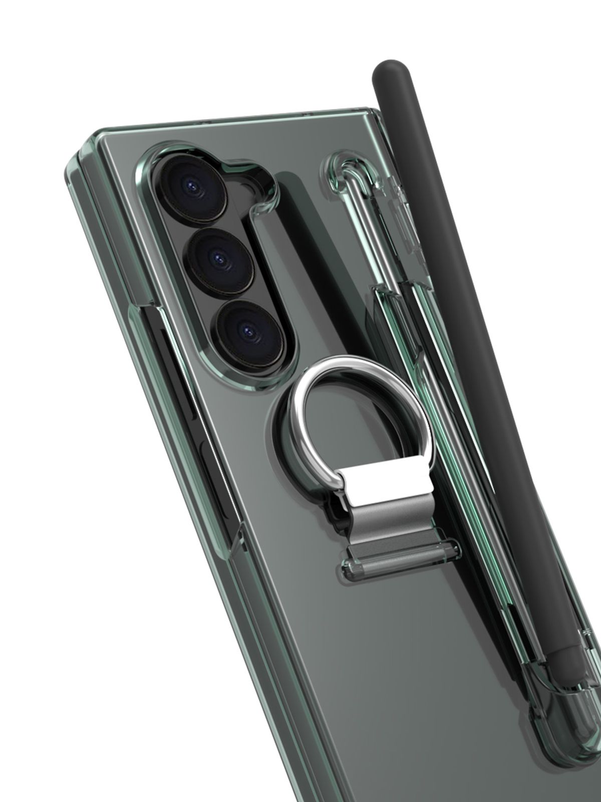 디자인스킨(DESIGNSKIN) 갤럭시Z폴드6/5 올인원 케이스 피닉스 에어 - 클리어/블랙