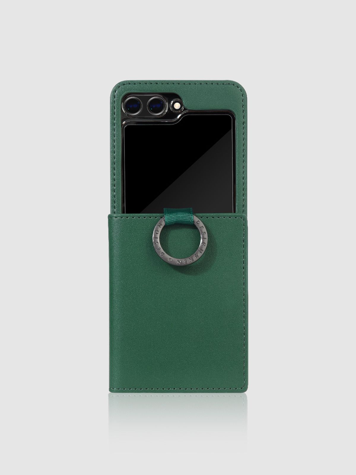 디자인스킨(DESIGNSKIN) 갤럭시Z플립6 링 그립 월렛 케이스 ver.2-딥그린