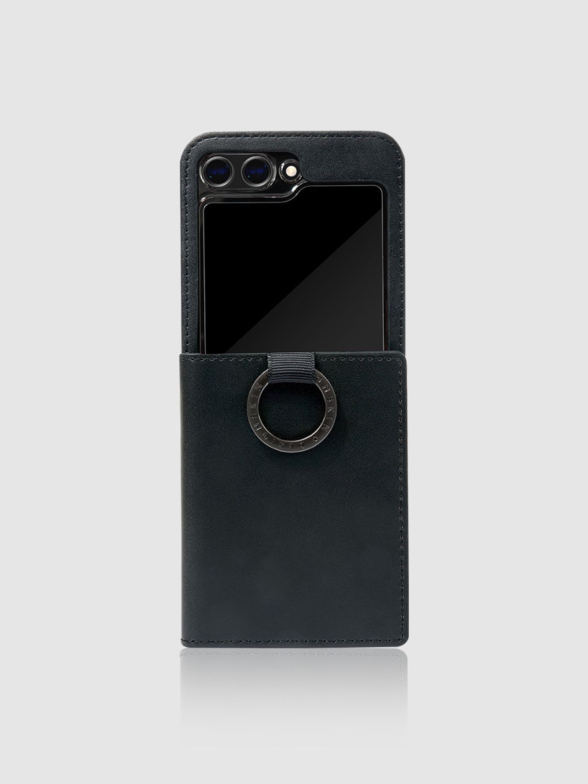 디자인스킨(DESIGNSKIN) 갤럭시Z플립6 링 그립 월렛 케이스 ver.2-블랙