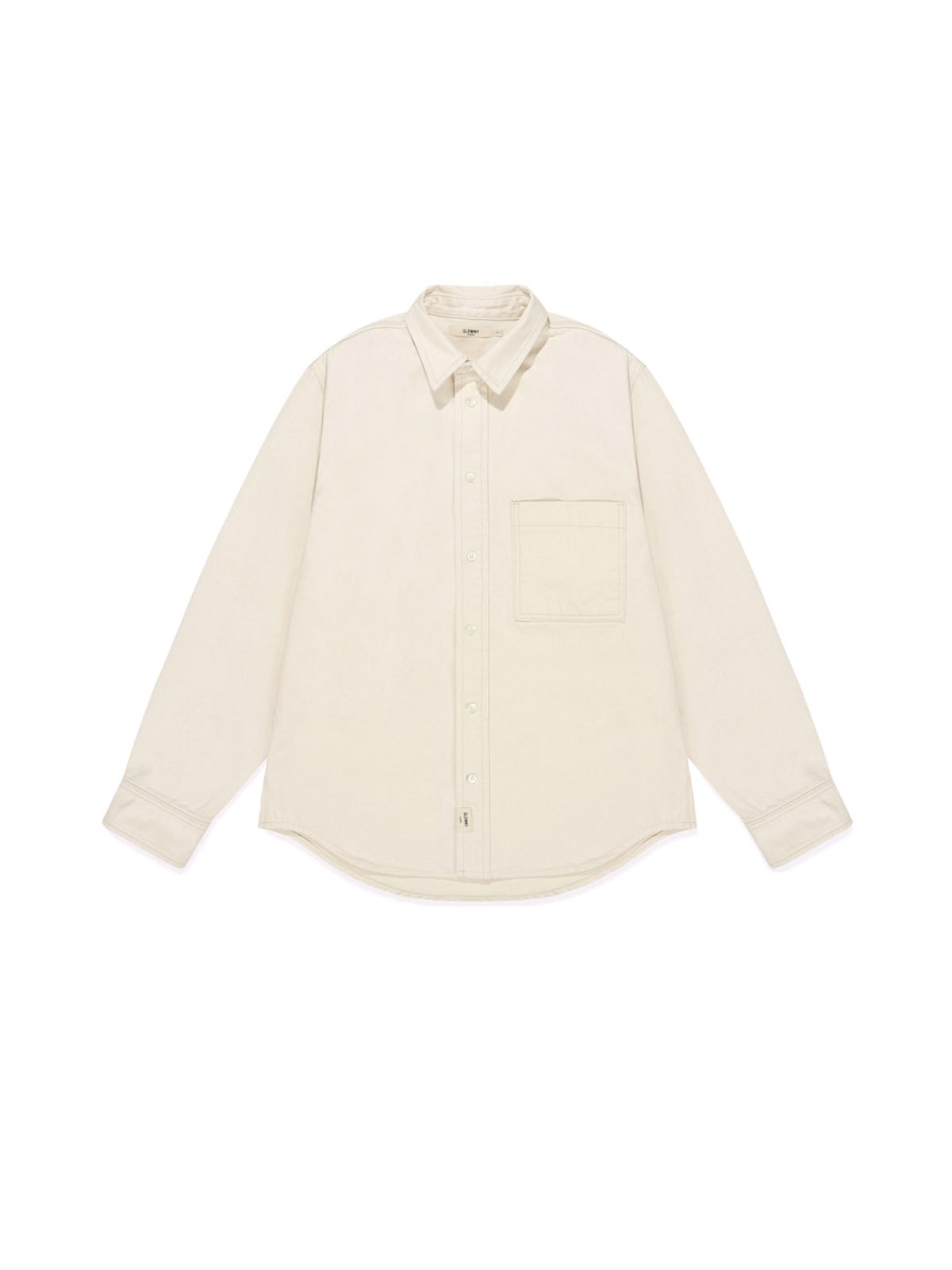 글로니(GLOWNY) G CLASSIC COTTON TWILL SHIRT (IVORY)