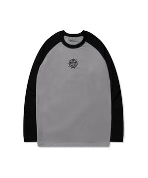 컬러 블록 래글런 롱슬리브 래쉬가드 [블랙]