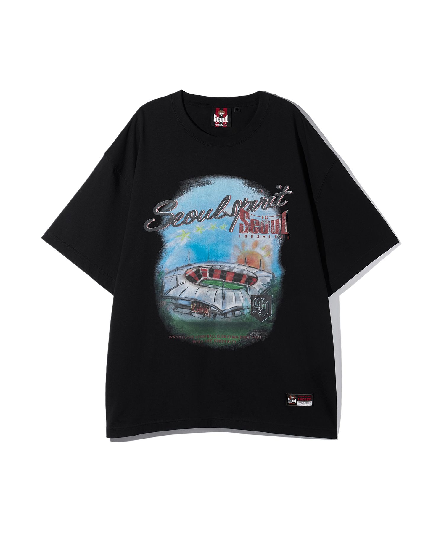 ◇1993studio◇ FC Seoul Seoul Park T-Shirt Light Gray 1993스튜디오 | · stripe wappen collar half knit · seoul