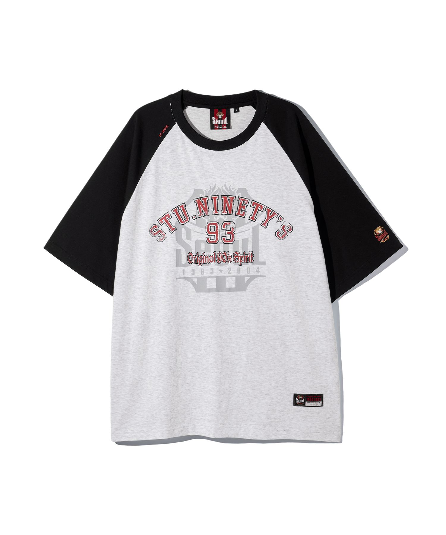 ◇1993studio◇ FC Seoul raglan color combination t-shirt lig MUSINSA | 1993STUDIO [FC Seoul] Raglan color t-shirt_light gray