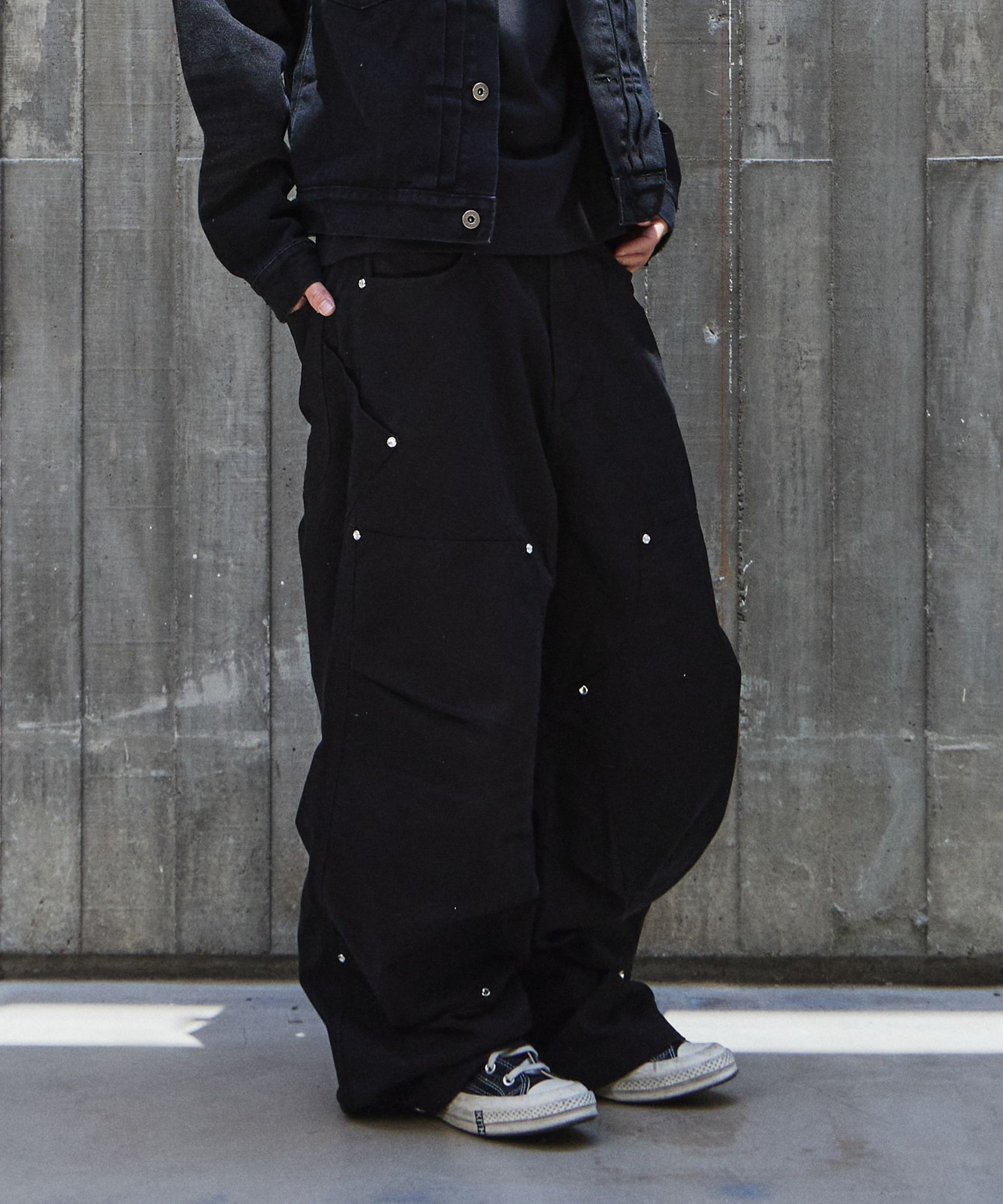 MUSINSA | 9999ARCHIVE Jewelry Revet Double Knee Pants