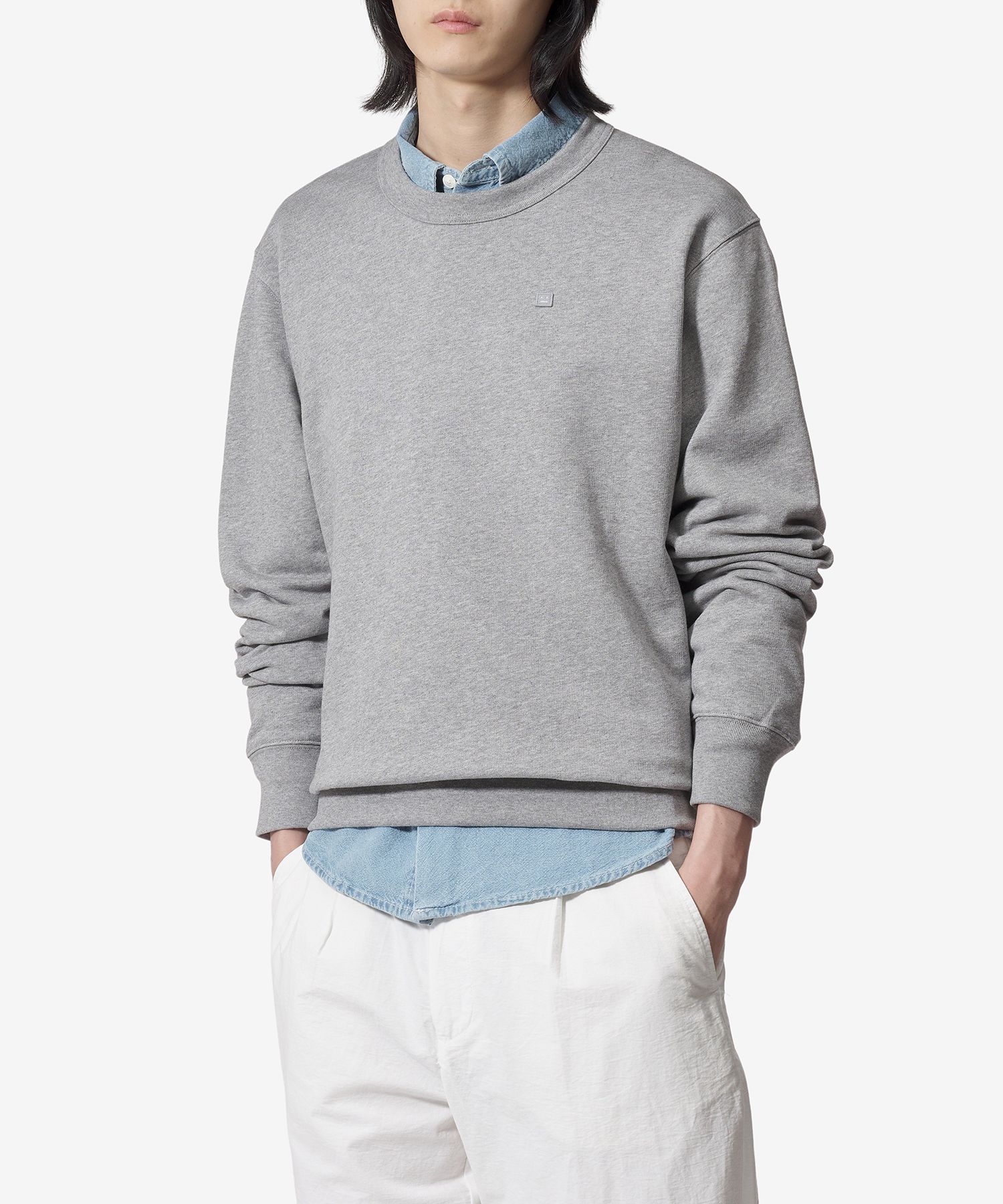 るんるんさん専用) Acne Studios グレー MUSINSA | ACNE STUDIOS Crewneck Face Logo Man to Man - Light