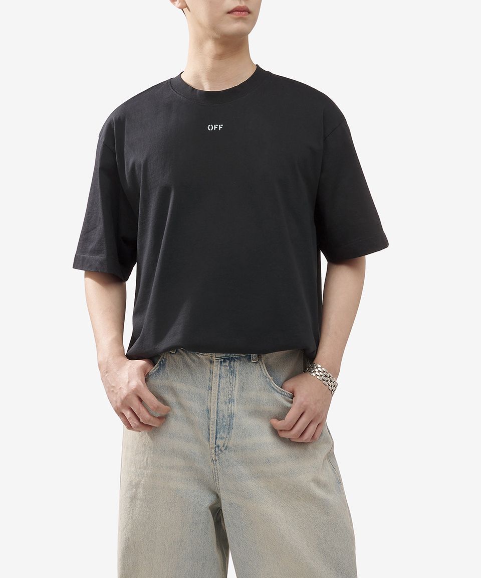 Tシャツ・カットソー Off-White Stamp Skate Short Sleeve T-Shirt Black OMAA120F24J MUSINSA | Off White Stamp Skate Short Sleeve T-Shirt - Black