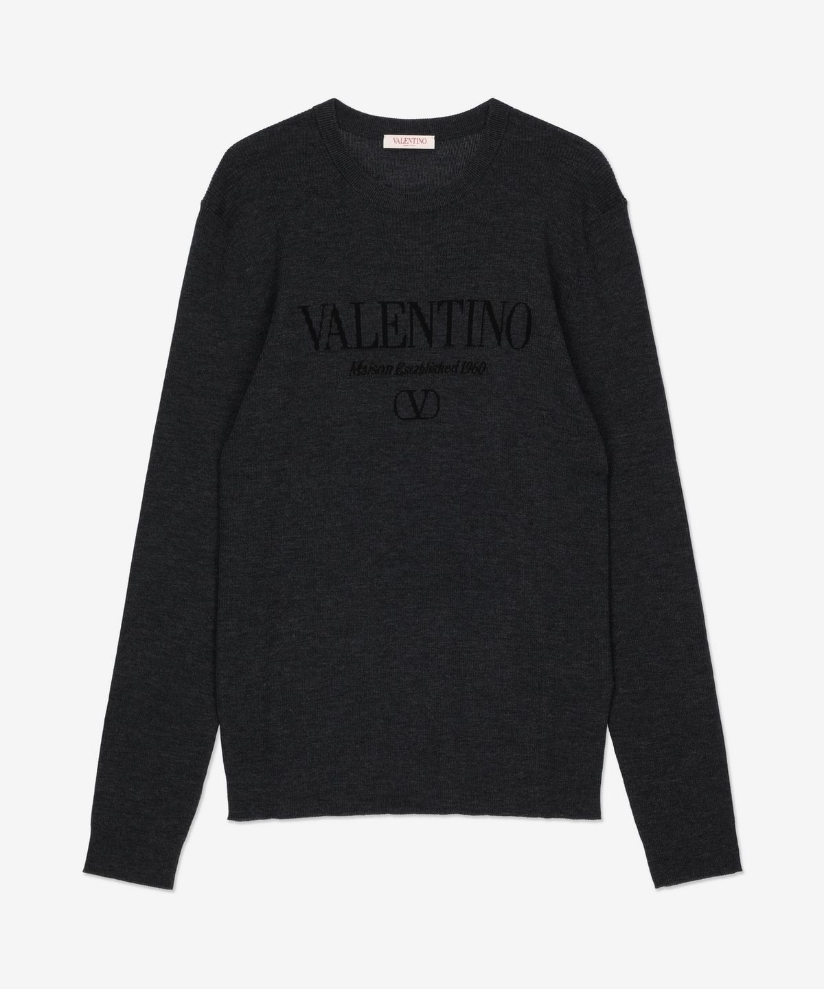 발렌티노(VALENTINO) 발렌티노 로고 울 니트 - 그레이 멜란지 / 5V3KC30HAB0080