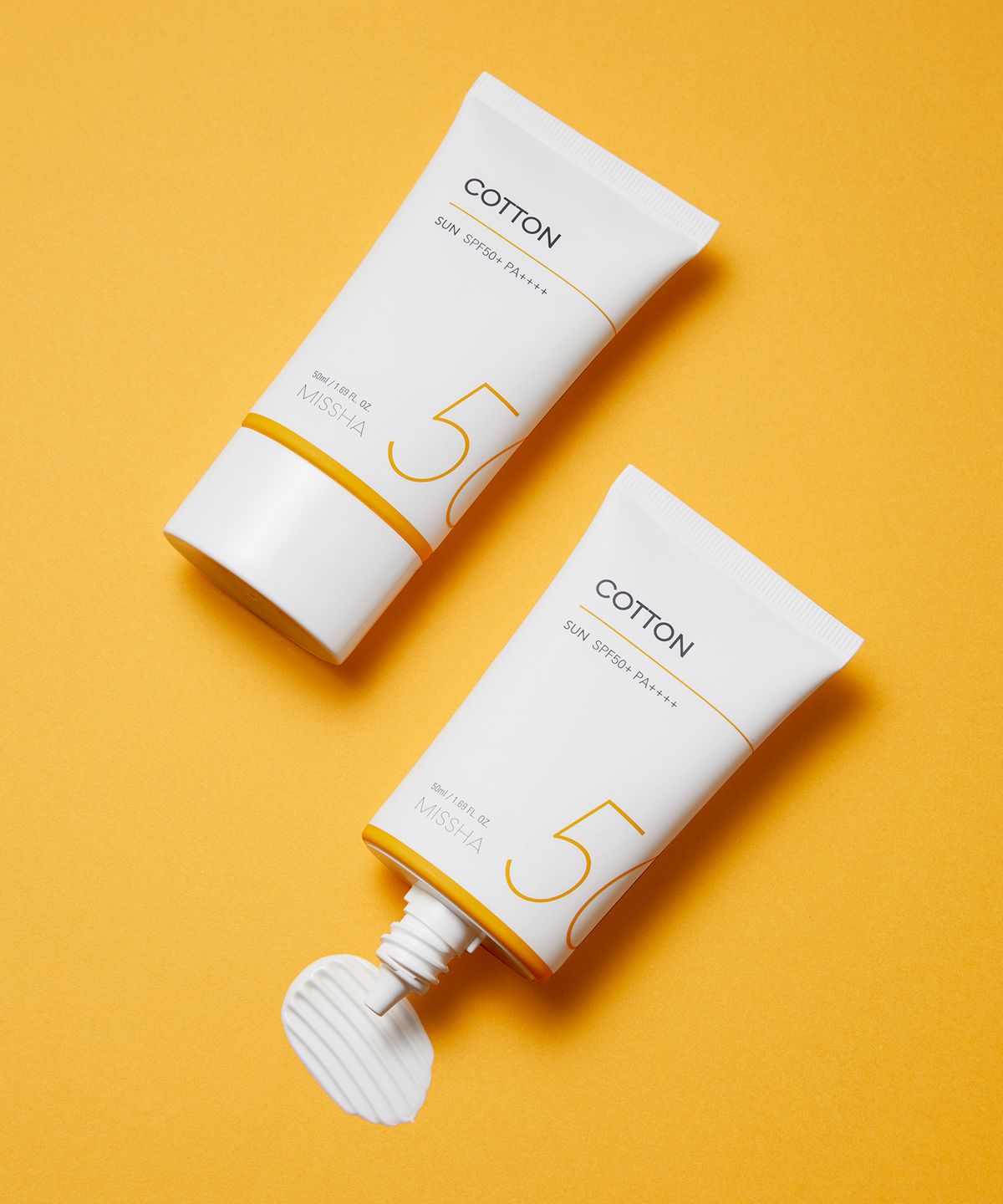 미샤(MISSHA) [2개] 올 어라운드 세이프 블록 코튼 선크림 SPF50+/PA++++ 50ml