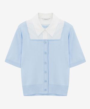 [W]셔츠레이어드스퀘어넥니트 - 2color MYKT3214