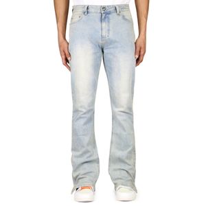 라이트 블루 플레어 지퍼 진