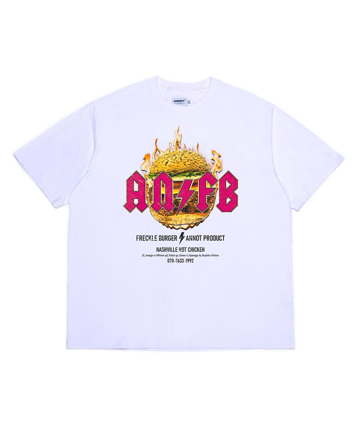 아노트(ANNOT) [아노트X프레클버거] 치킨버거 티셔츠 화이트