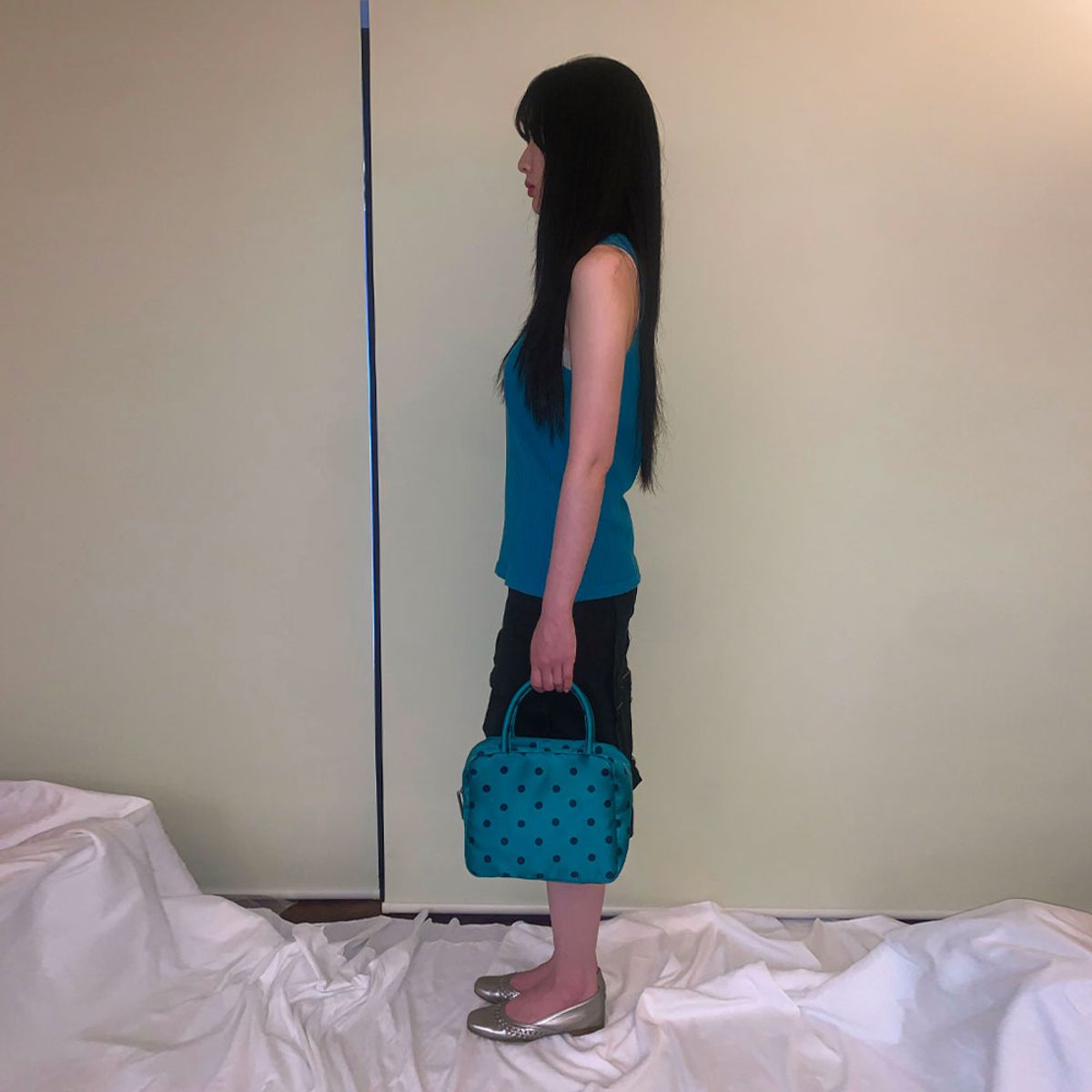 피치바스켓마켓(PEACH BASKET MARKET) Polka Dot Bag (green)