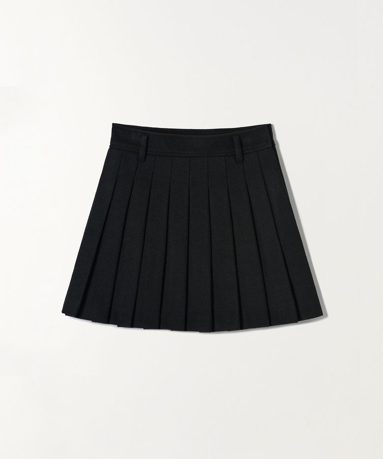 TAILORED WOOL MINI SKIRT BLACK