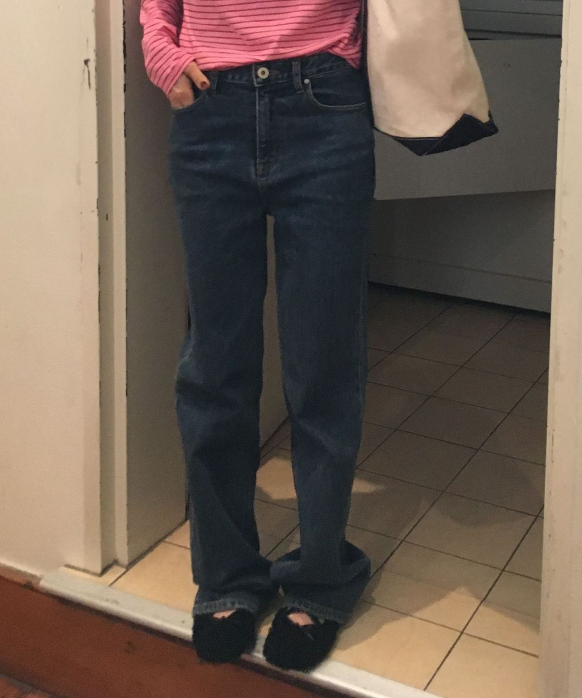 튜드먼트(TTUDEMENT) [쁨이착용] BOOT-CUT DENIM PANTS_DEEP BLUE