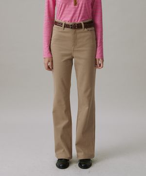 [쁨이 PICK] COTTON FLARED PANTS_BEIGE