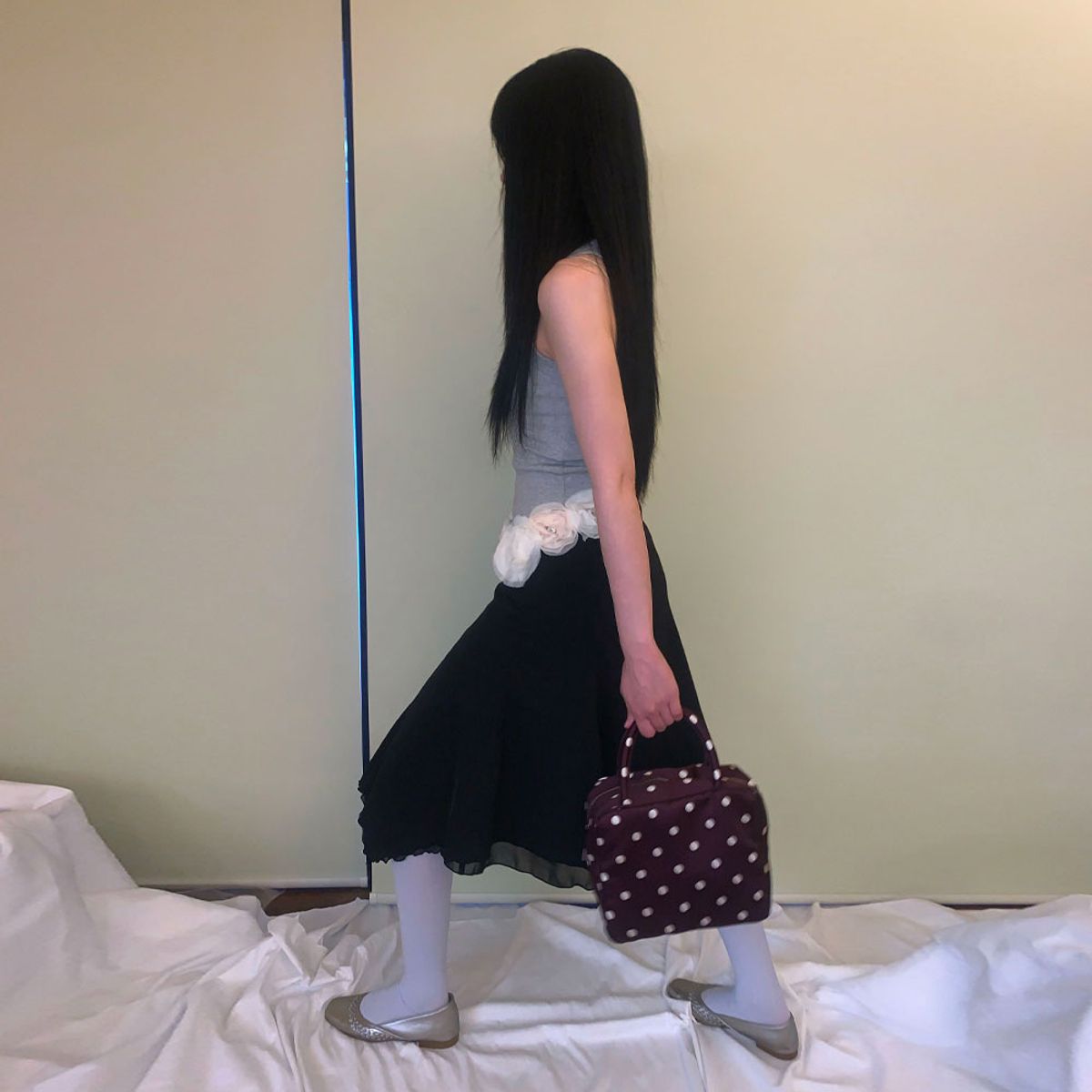 피치바스켓마켓(PEACH BASKET MARKET) Polka Dot Bag (purple)