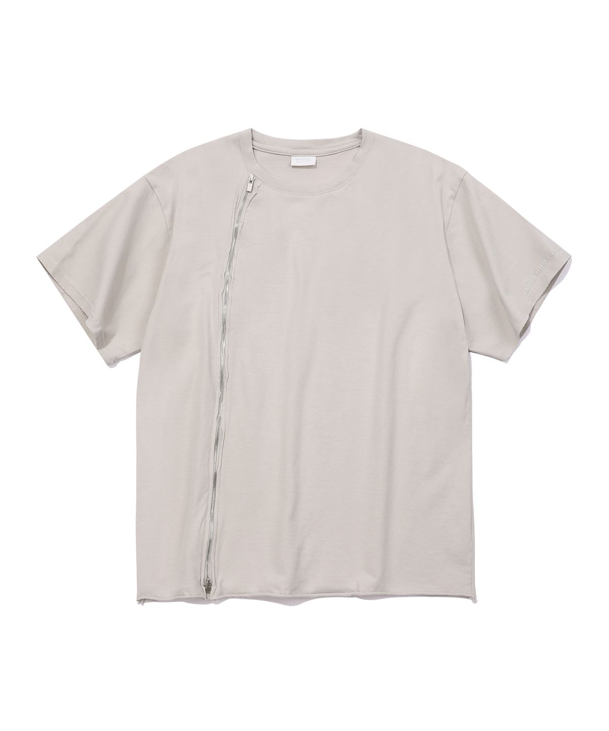 에피소드 언타이틀(EPISODE UNTITLED) ZIPPER POINT CUT-OFF T-SHIRT_BEIGE